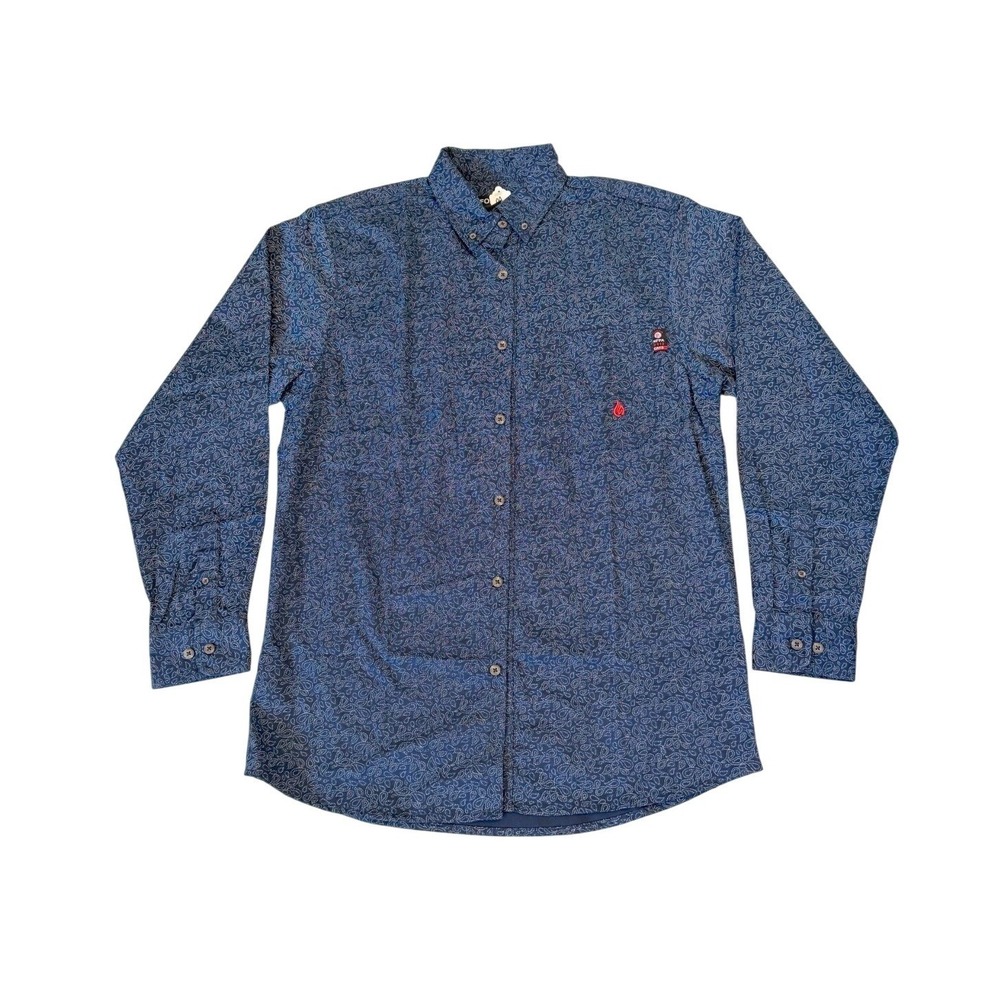 Forge FR Men's M Flame Resistant Button Shirt Long Sleeve Paisley Print Work NEW